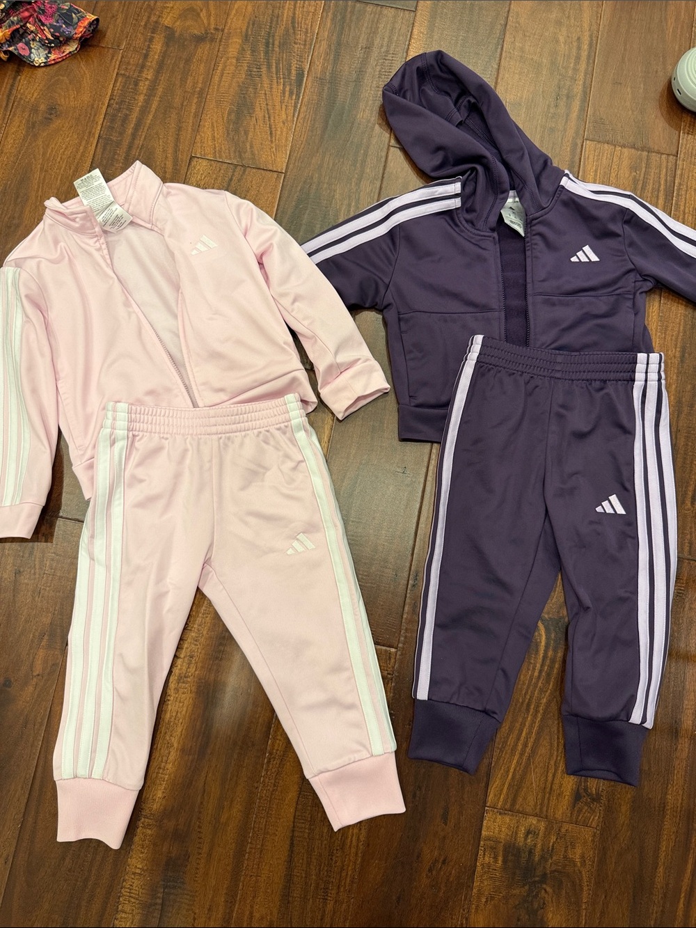 adidas Kids Two-Pack Tracksuits in Light Pink & Deep Purple—2 for 1